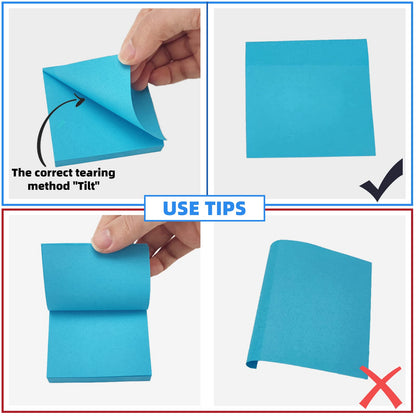 - OWLKELA 800pcs Coloured Sticky Notes |75 x 75mm | 8 Pads of 100 Sheets Self-Stick -