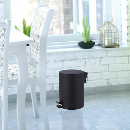 - iTrend Pedal Bin | Matt Black | Stainless Steel Pedal Bin with Lid -