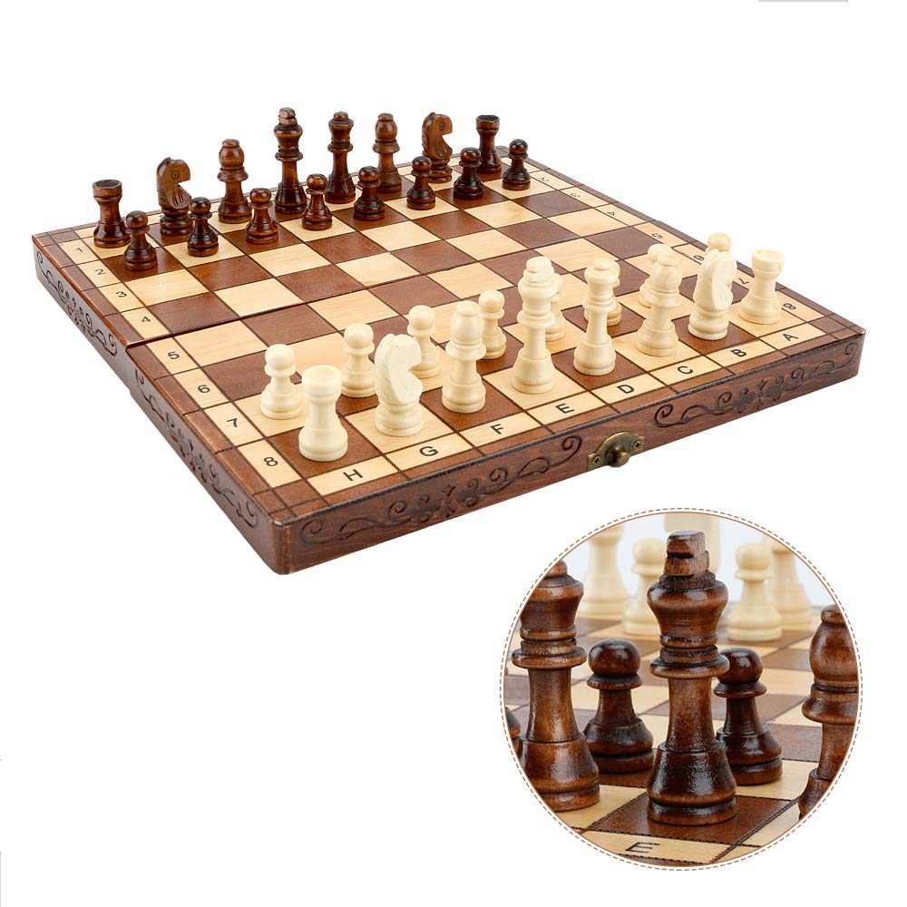 - Syrace Folding Hand Crafted Wooden Chess Set | Unique Chess Board | Travel Chess Sets -