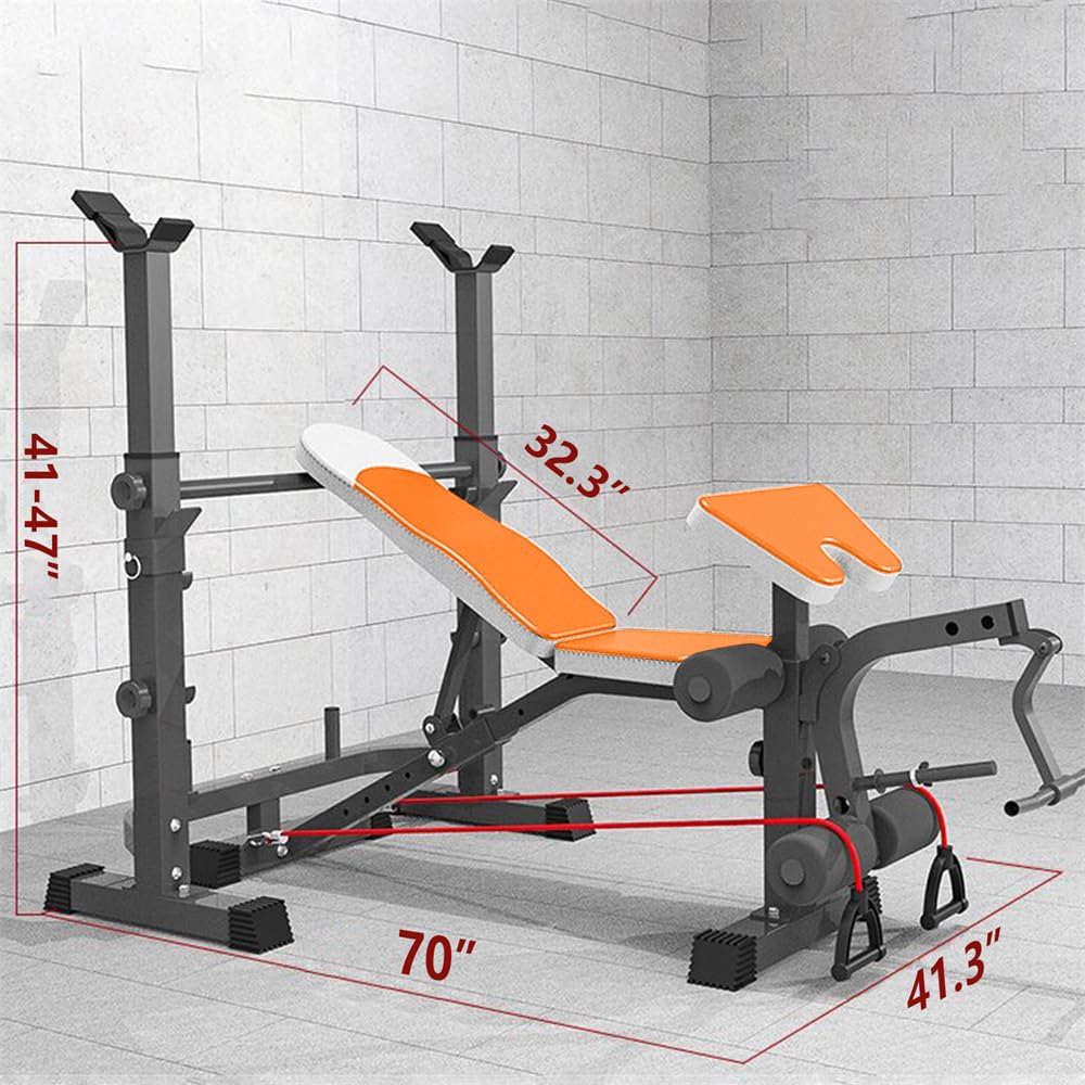 - HAKENO Weight Bench with Squat Rack | Adjustable Olympic Weight Bench -