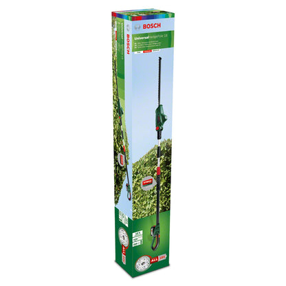 Bosch Lawn and Garden 06008B3070 Cordless Telescopic Hedge Trimmer UniversalHedgePole 18 (1 Battery, 18 Volt System in Cardboard Box), Green