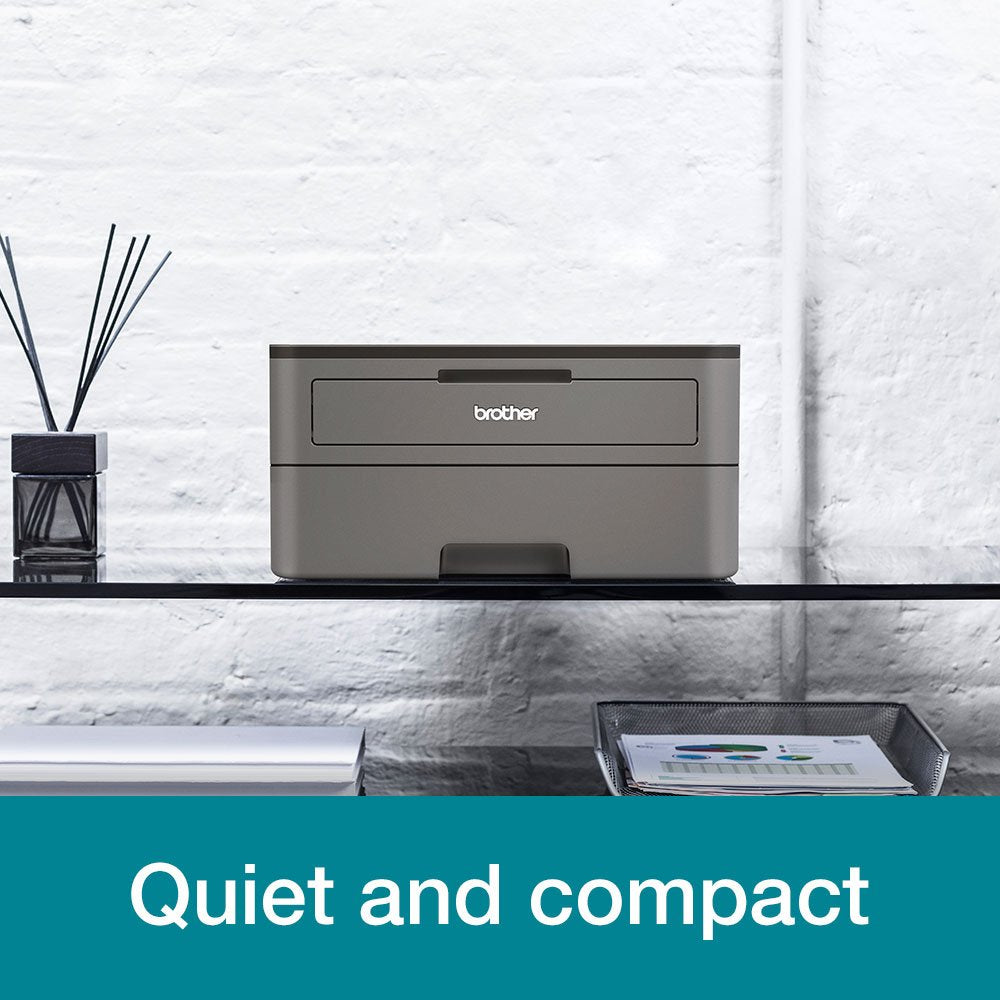 Brother HL-L2370DN Mono Laser Printer - Single Function, USB 2.0/Network, 2 Sided Printing, A4 Printer, Small Office/Home Office Printer, Dark Grey/Black