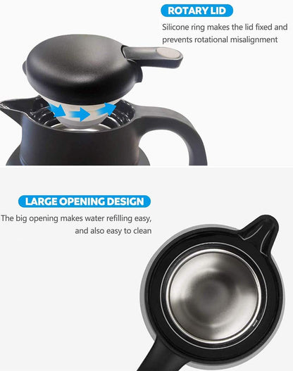 - Luvan 2L Thermal Carafe | Stainless Steel Double Walled Vacuum Insulated Coffee Carafe -