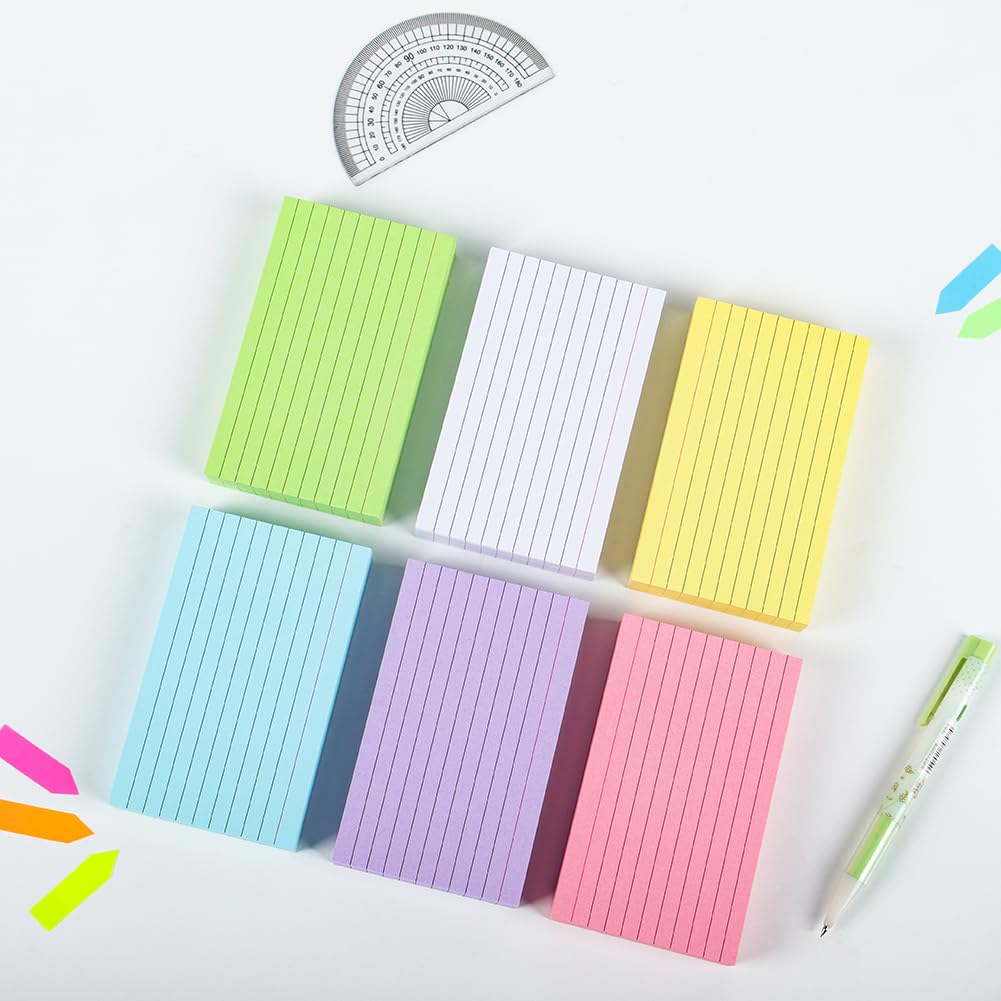 - Index Cards | Colored Study Cards | 600PCS Flash Cards | 6 Neon Colors 3x5 -