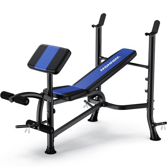 - WINNOW Adjustable Weight Bench with Leg Extension and Preacher Curl.