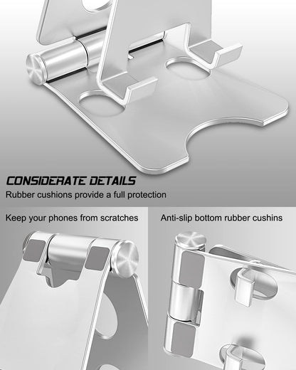 - Wurycia Adjustable Phone Stand, Full Aluminum Foldable Desktop Holder Phone Stand for 4-11'' Cellphones and Tablets