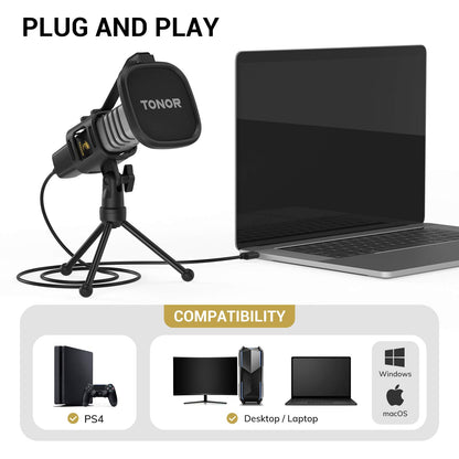 - TONOR USB Microphone | Cardioid Condenser | Computer PC Mic -