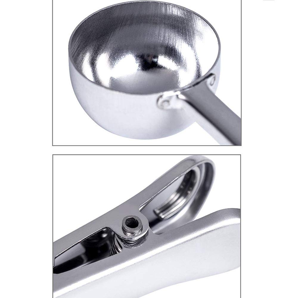 7Inch Coffee Scoop with Bag Clip,Coffee Spoon Measuring,for Ground Coffee and Beans,Stainless Steel