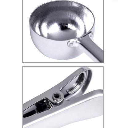 7Inch Coffee Scoop with Bag Clip,Coffee Spoon Measuring,for Ground Coffee and Beans,Stainless Steel