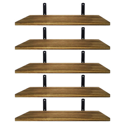 - Mardili Shelves Wood Wall Mounted Shelf | Rustic Shelves Set of 5 -