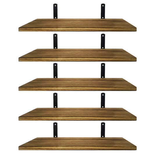 - Mardili Shelves Wood Wall Mounted Shelf | Rustic Shelves Set of 5 -