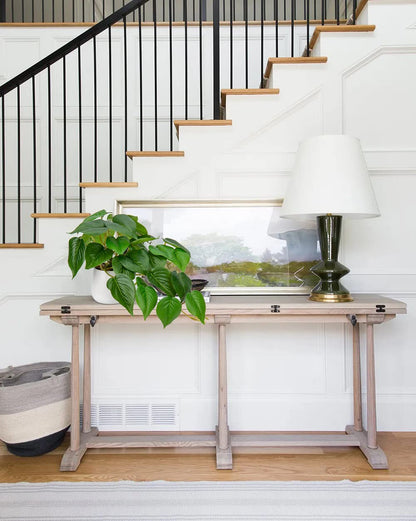 - Hollyone Artificial Plant | Fake Jade Pothos | Decorative Faux Potted Plant -