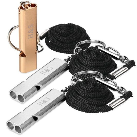 - H&S Emergency Whistle | 3pcs Survival Safety Whistle With Lanyard For Camping -