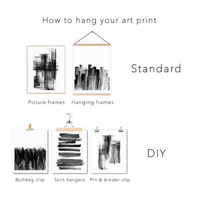 Abstract Black And White Prints - Grey Writing Brush Line Wall Art Pictures for Office Decoration Unframed 8 x 10 Inches 6 Pieces Minimalist Style Paper Paintings Decor for Kitchen Bedroom Living Room