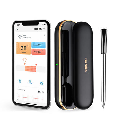 - INKBIRD INT-11P-B Wireless Meat Thermometer 91m/300ft Range | Bluetooth Meat Thermometer Probe for Air Fryers Cooking -