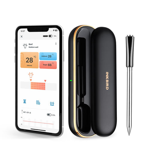 - INKBIRD INT-11P-B Wireless Meat Thermometer 91m/300ft Range | Bluetooth Meat Thermometer Probe for Air Fryers Cooking -