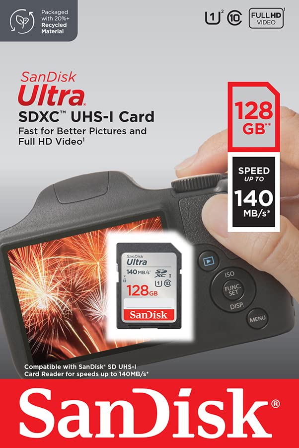 - SanDisk 128GB Ultra SDXC Card | SD Card |Memory Card With Up To 140 MB/s Read -