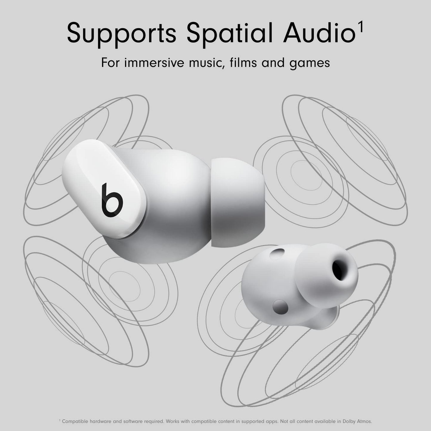 Beats Studio Buds – True Wireless Noise Cancelling Earbuds – IPX4 rating, Sweat Resistant Earphones, Compatible with Apple & Android, Class 1 Bluetooth, Built-in Microphone – White