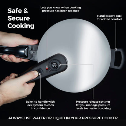 - Tower T80245 Stainless Steel Pressure Cooker | Steamer Basket | 3 Litre -