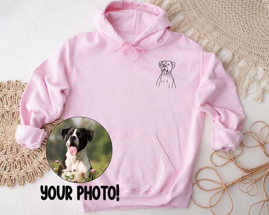 Custom Embroidered Portrait From Photo To Shirt, Outline Photo Sweatshirt, Custom Photo, Custom Portrait, Couple Hoodie,