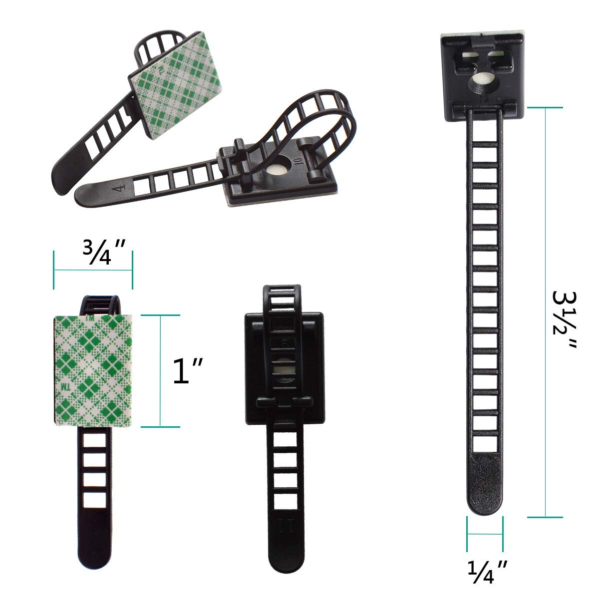 50 Pieces Cable Management Desk Cord Organizer Cable Ties Wire Fasteners Clips