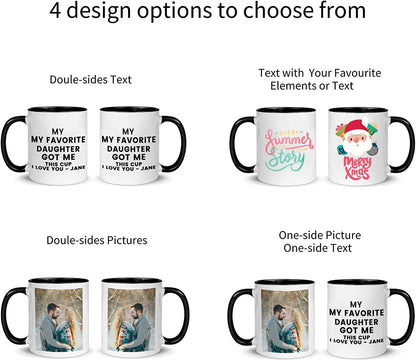 - UNIQUILLING Personalised Mug Print 2 Sides- Personalised Gift for Dad Fathers Day-Custom Mug -