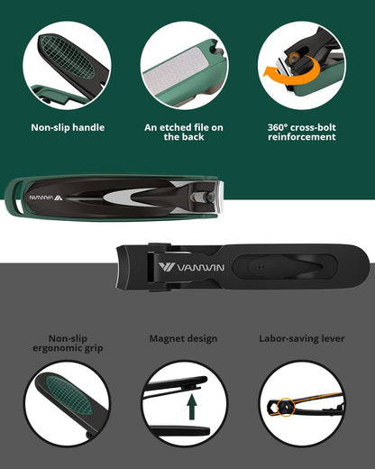 - VANWIN Nail Clipper Set 2 Pack, Heavy Duty Toenail Clippers for Thick Toenails -