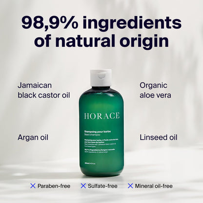 - HORACE Beard Shampoo for Men | Sulphate-free Wash with Castor Oil | Gentle Beard Care for All Skin Types -