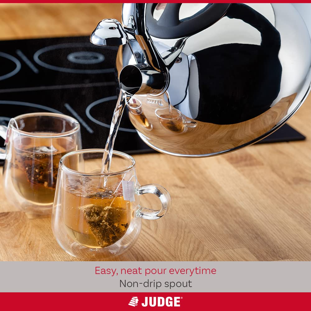 - Judge Large Stovetop Whistling Kettle | 3L | For Gas Stove or Induction Hob -