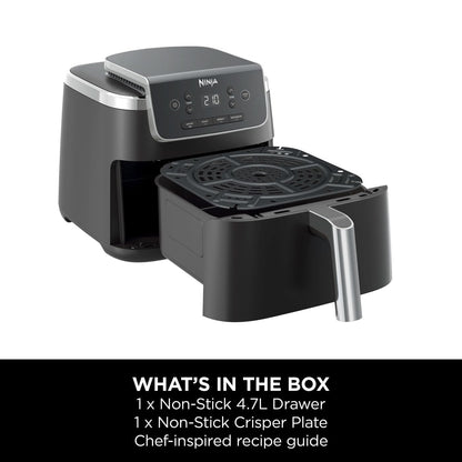 - Ninja Air Fryer PRO | 4.7L | Single Drawer | 4-in-1 | Air Fryer | Black -
