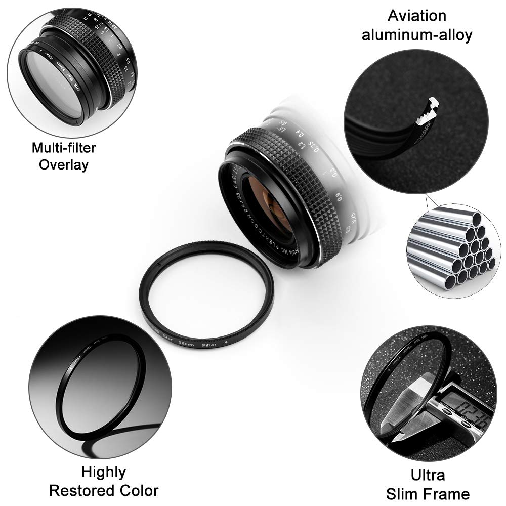 - Fotover 58mm Star Filter 3 Pieces (4 Points,6 Points,8 Points) | Centre Pinch Lens Cap -