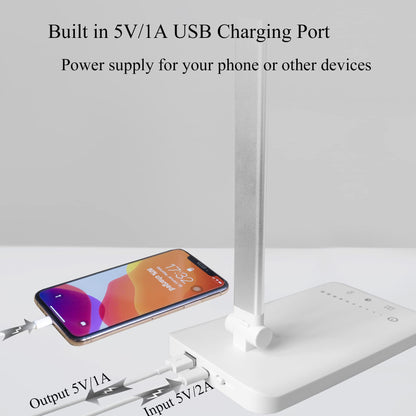 - Qualore Desk Lamp |LED Table Lamps | USB Charging Port | 5 Color Mode -
