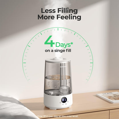 - Homvana Humidifier for Bedroom | 3.6L | Cool Mist for Large Room | 360° Rotatable -