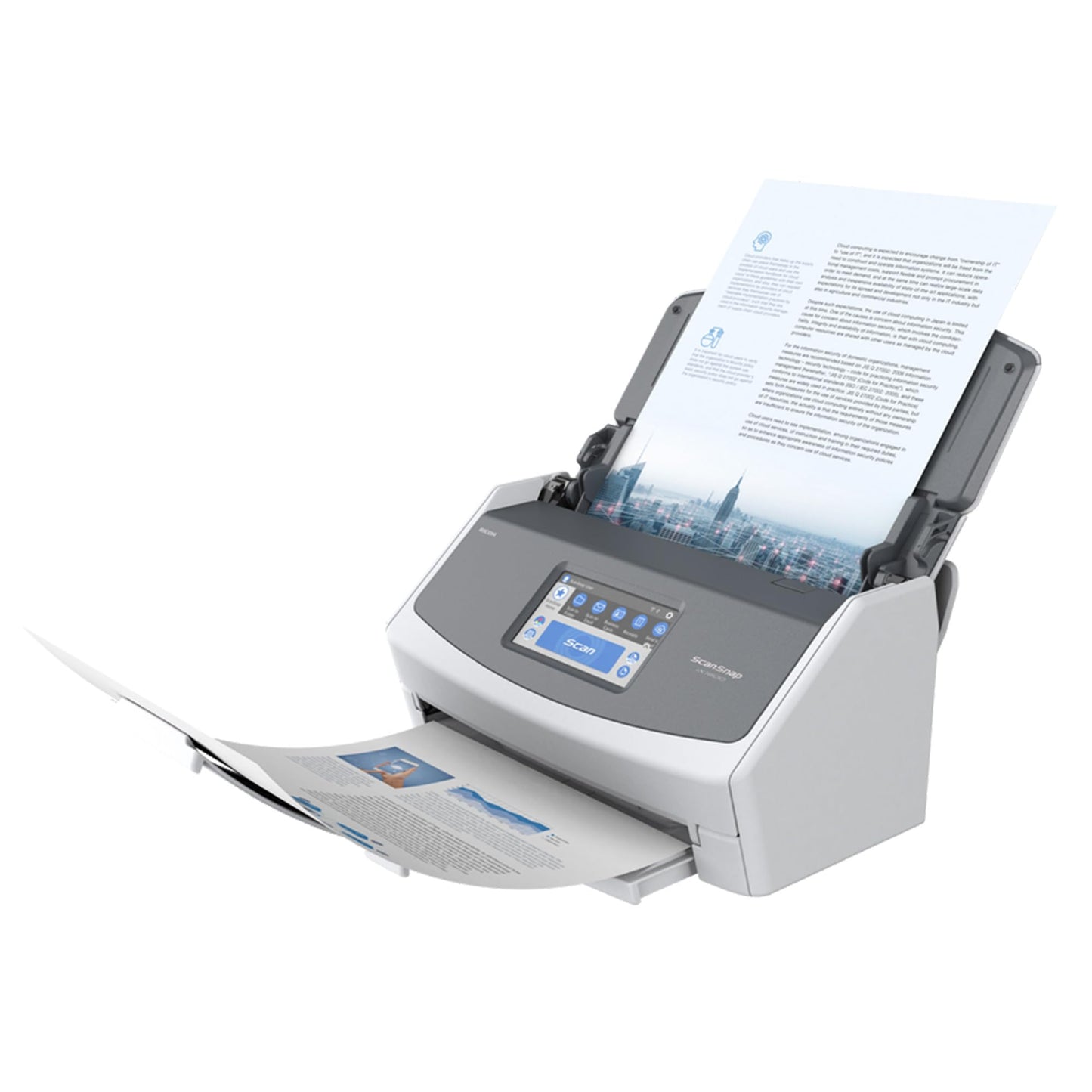 - ScanSnap iX1600 White Document Scanner | Desktop | Double Sided with WiFi | Touchscreen -