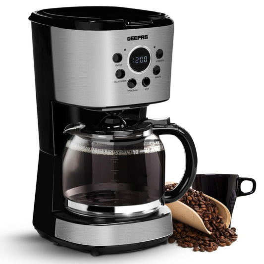 - GEEPAS 1.5L Filter Coffee Machine | 900W Programmable Drip Coffee Maker for Instant Coffee Espresso Macchiato -