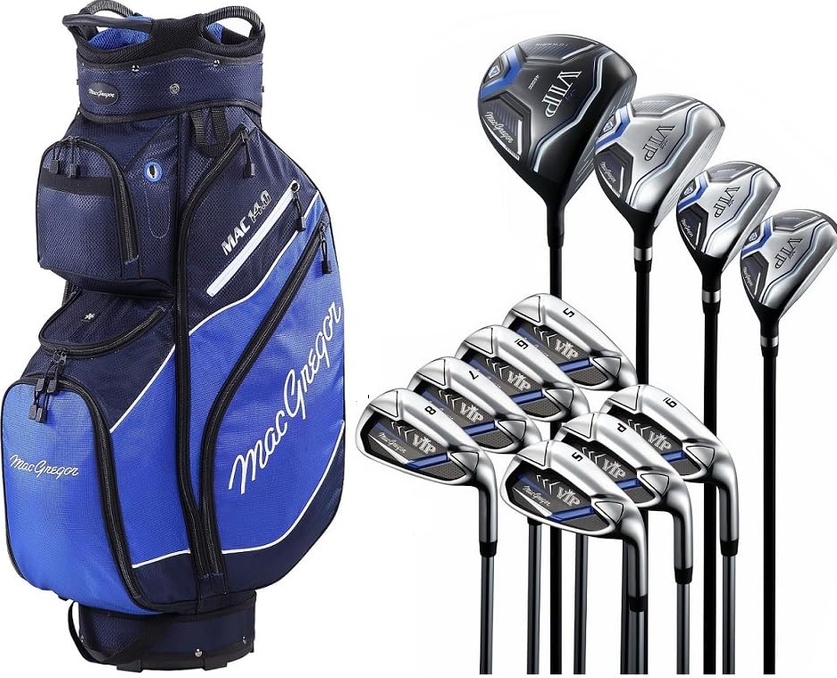 - MacGregor VIP Cart Bag | Steel Package Set | New 2023 Golf Set 12 Clubs | You Will Receive an Umbrella & Society Tee Pack Worth £29.00 FREE -