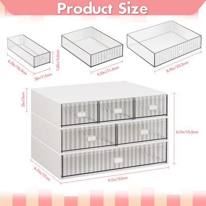- VASZOLA Stackable Desk Organizer with 6 Drawers -