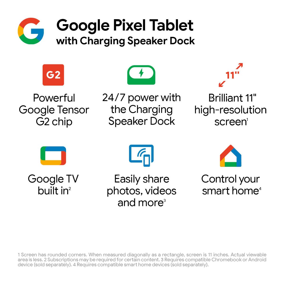 - Google Pixel Tablet with Charging Speaker Dock | (11 Inch Display, 128 GB Storage, Android, 8 GB RAM) | Porcelain -
