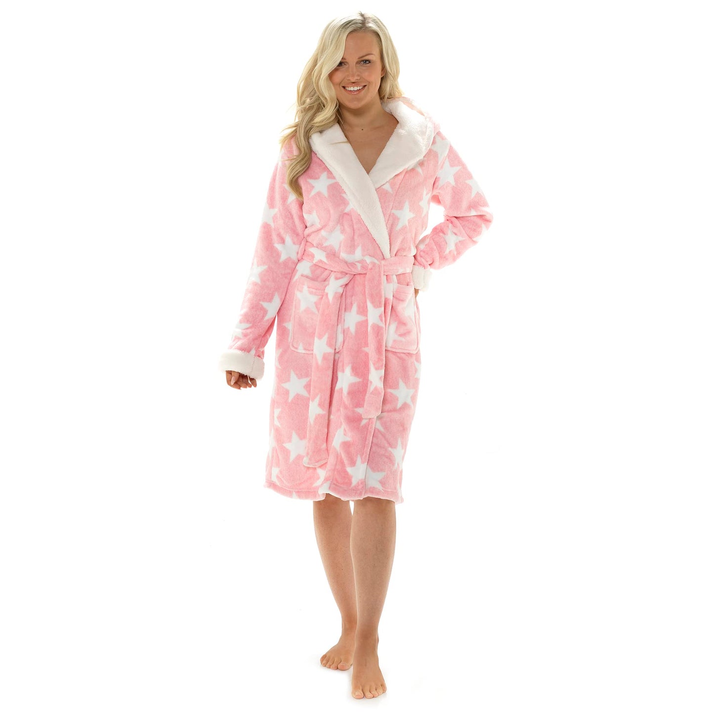- Habigail Ladies Luxury Hooded Dressing Gown | Super Soft Robe -