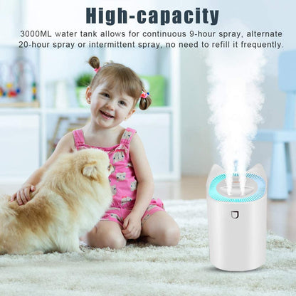 - Humidifier By Waiybbit | 3L Humidifier | 3 Mist Modes, 2 Nozzles, Auto Shut Off -
