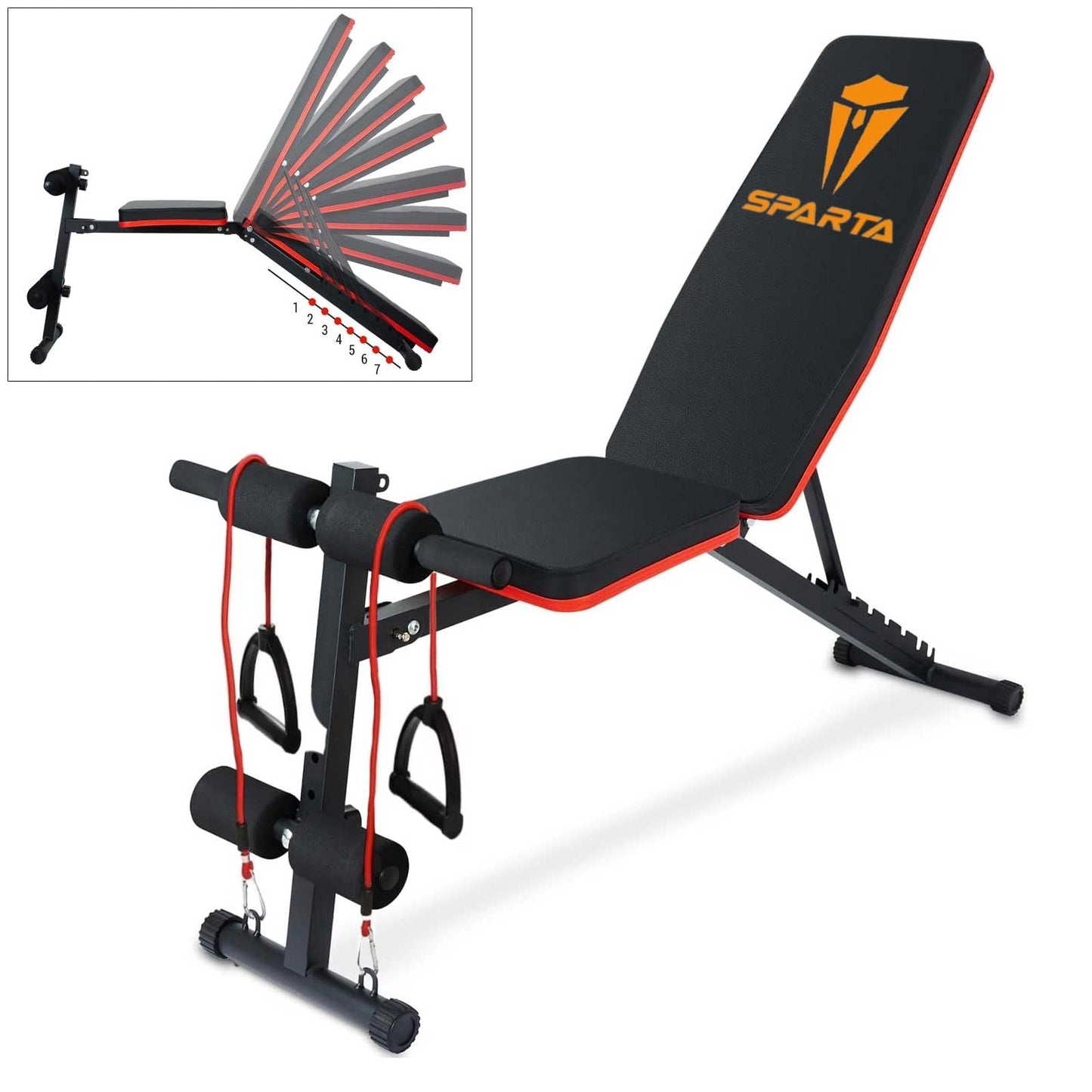 Adjustable and Foldable Weight Bench Weightlifting Utility Sit up ab Incline Decline Flat Bench Press for Full Body workout out Home Gym