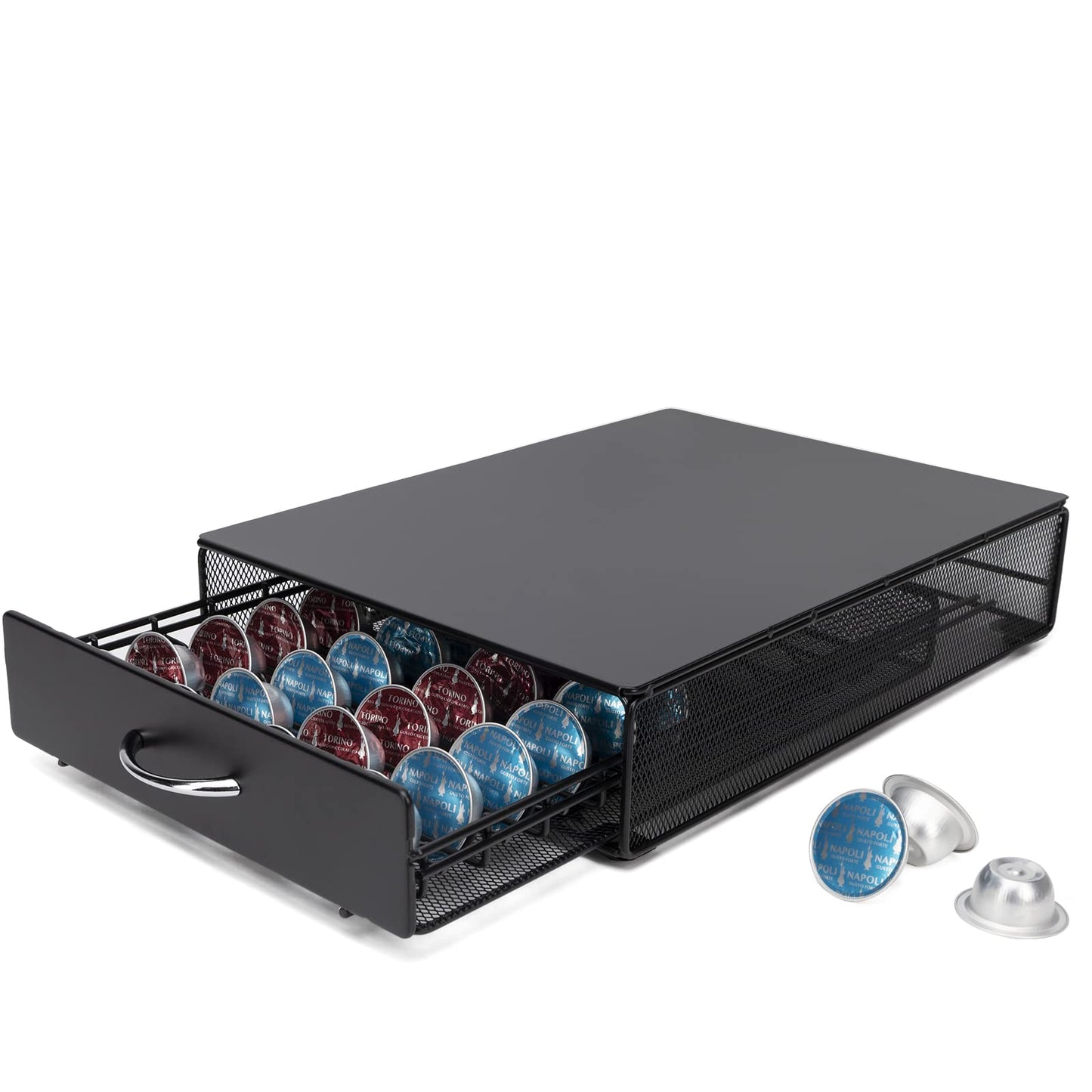 - SYSYLY | Coffee Pod Holder | Coffe Pod Storage | Compatible with Lavazza Mio,Nespreso Vertuo,Tchibo Cafissimo Capsules | 40 Pod Capsule Holder -