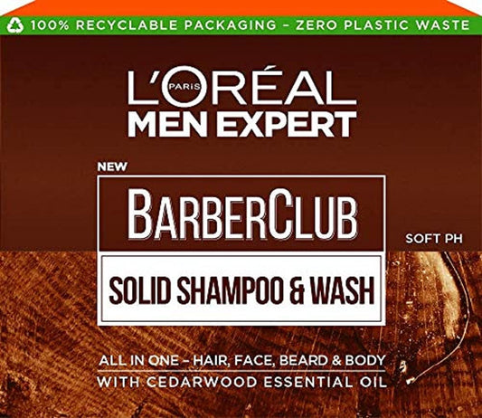 - L'Oreal Paris Men Expert Barber Club | Solid Shampoo And Wash Bar For Hair, Face, Beard And Body -