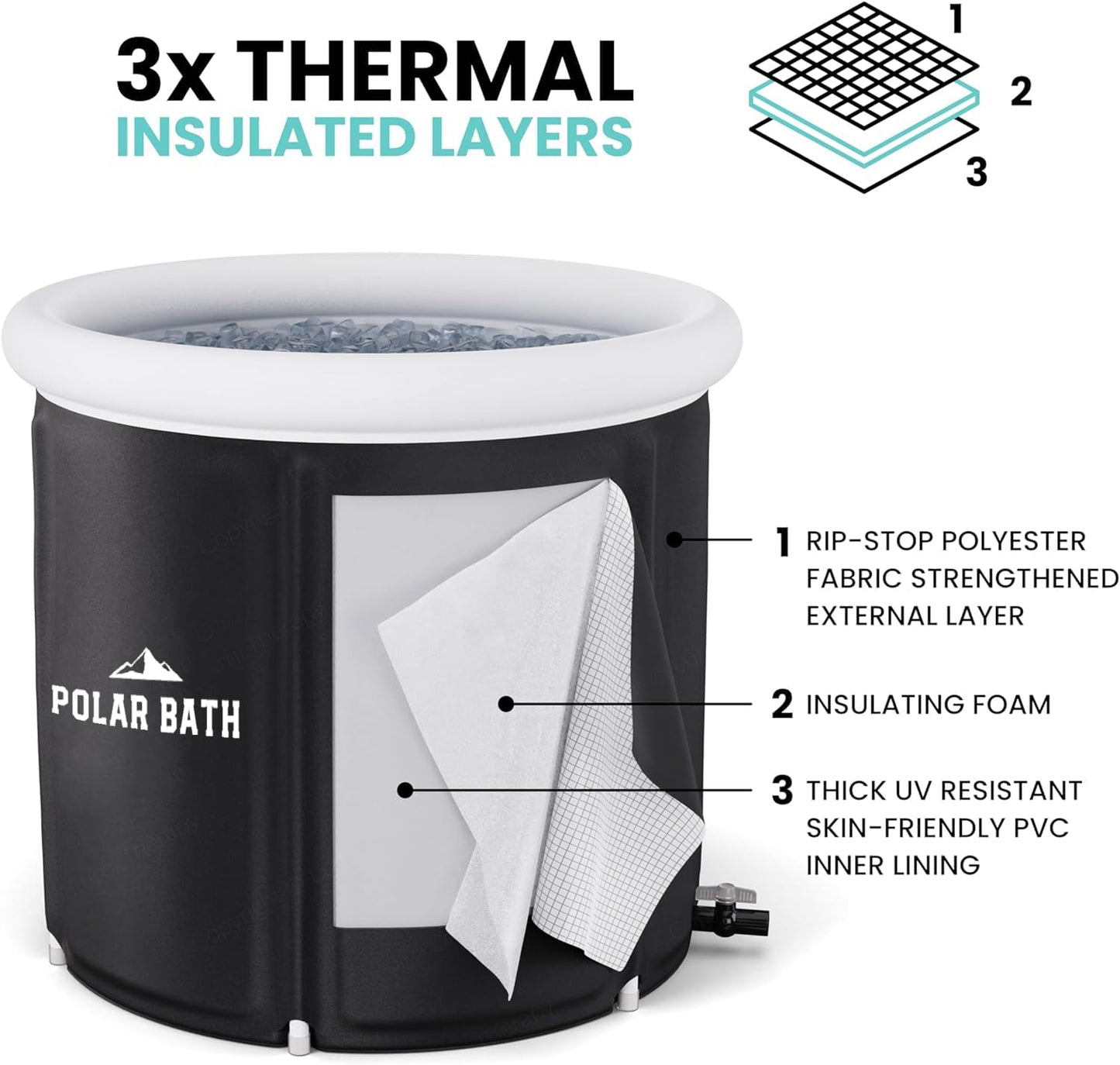 - Polar Bath Ice Bath Tub | Portable Cold Plunge Pool | Cold Water Therapy -