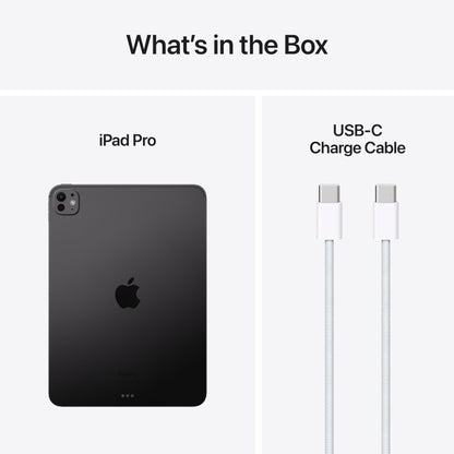 Apple iPad Pro 11-inch (M4): Ultra Retina XDR display, 256GB, Landscape 12MP Front Camera/12MP Back Camera, LiDAR scanner, Wi-Fi 6E, Face ID, All-Day Battery Life, Standard glass - Space Black