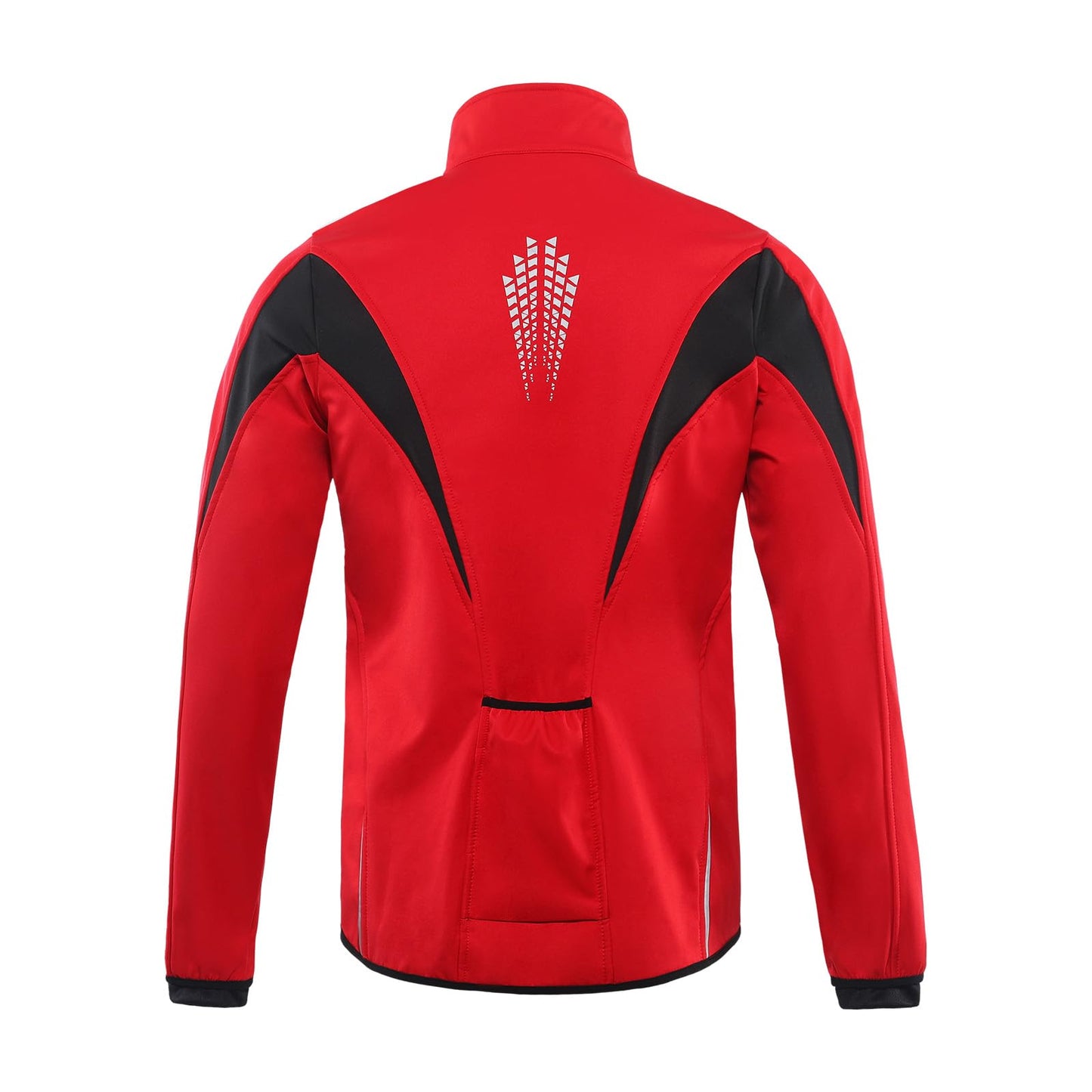 ARSUXEO Cycling Jacket Mens Waterproof Windproof Softshell Winter Thermal Breathable Bike Outerwear 15K Red Size Large