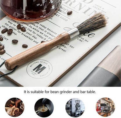 Coffee Grinder Cleaning Brush,Espresso Machine Cleaning Brush Natural Boar Bristles Walnut Handle with Lanyard, Coffee Tool for Barista Home Kitchen