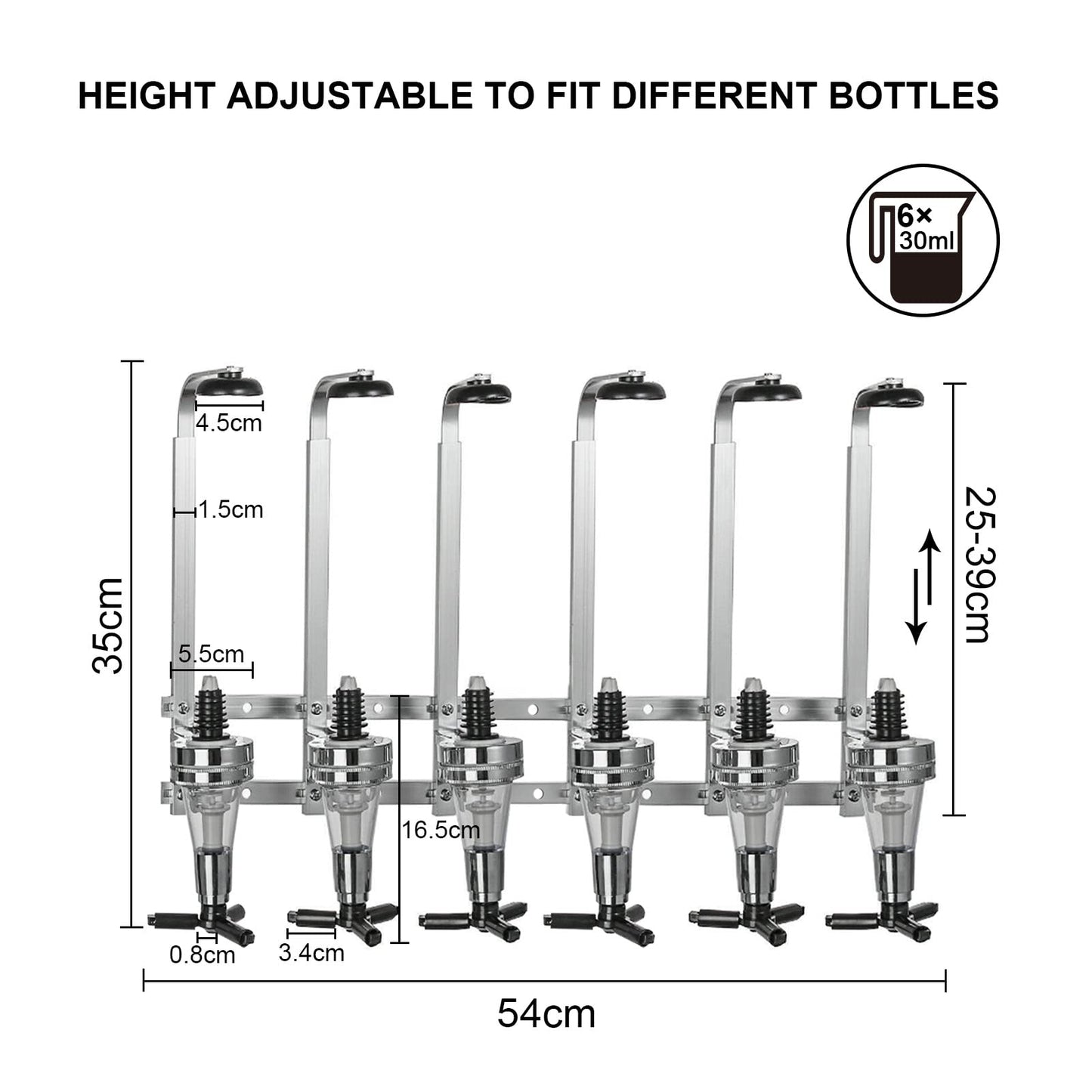 - Trintion 6 Bottle Optics For Home Bar | Wall Mounted | 6 x 30ml |  For Home Pub -