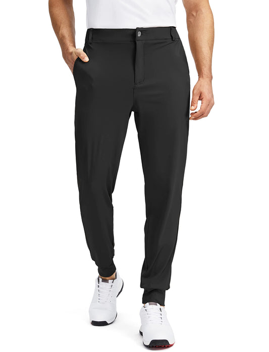 - Soothfeel | Men's Golf Joggers/Pants with 5 Pockets | Slim Fit & Stretch | Sweatpants | 01-black | Medium -