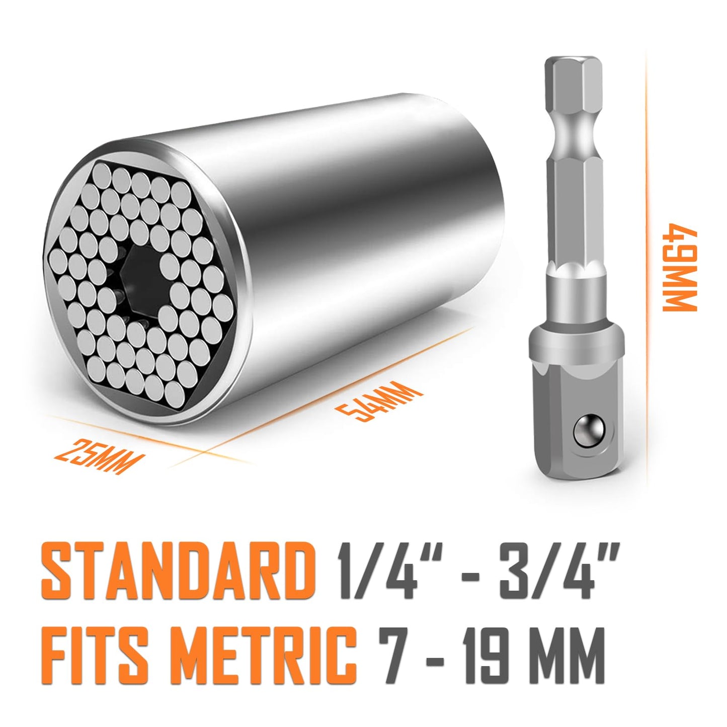BIIB Gifts for Men, Gadgets for Men, Universal Socket Wrench, Mens Gifts for Dad Gifts for Men Who Have Everything, Birthday Gifts for Him, Christmas Stocking Fillers, Hand Tools, Father s Day Gifts